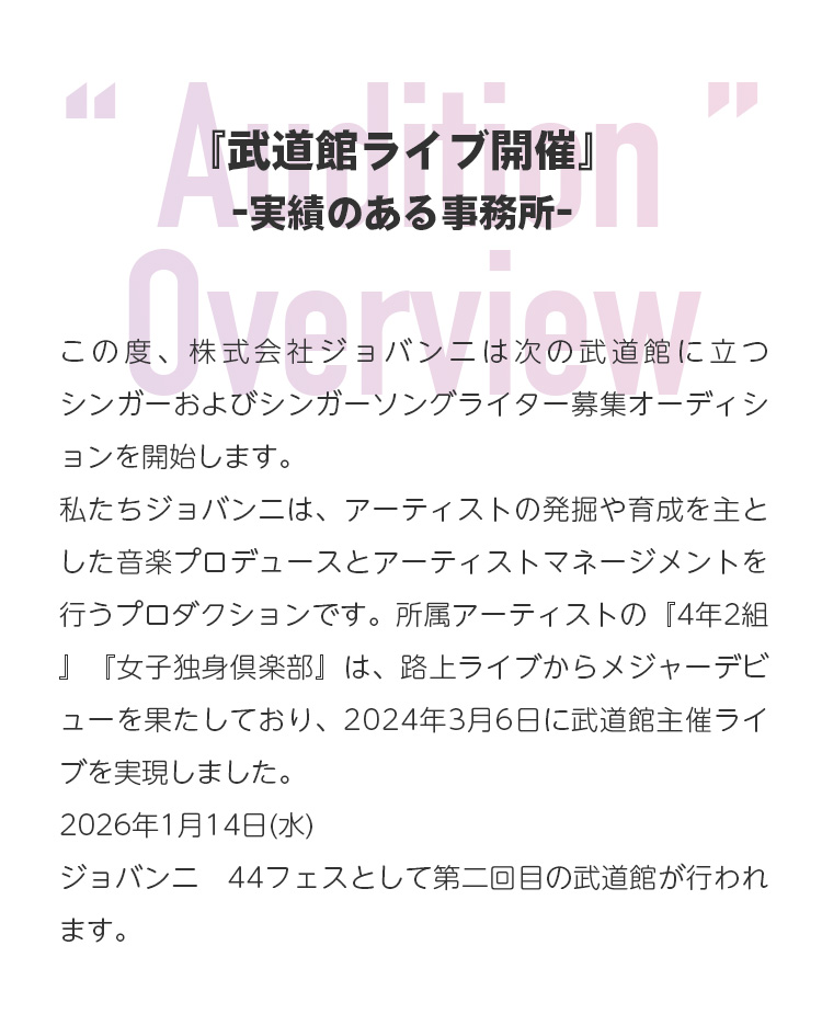 オーディションの概要